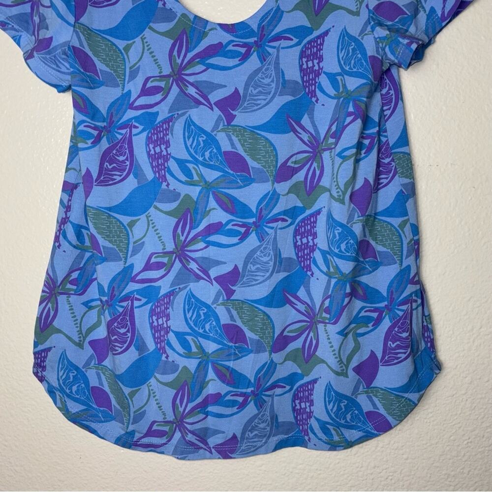 Fresh Produce Beachside Blooms Mika Twist Top Women's size XS purple.blue,green - Picture 5 of 15